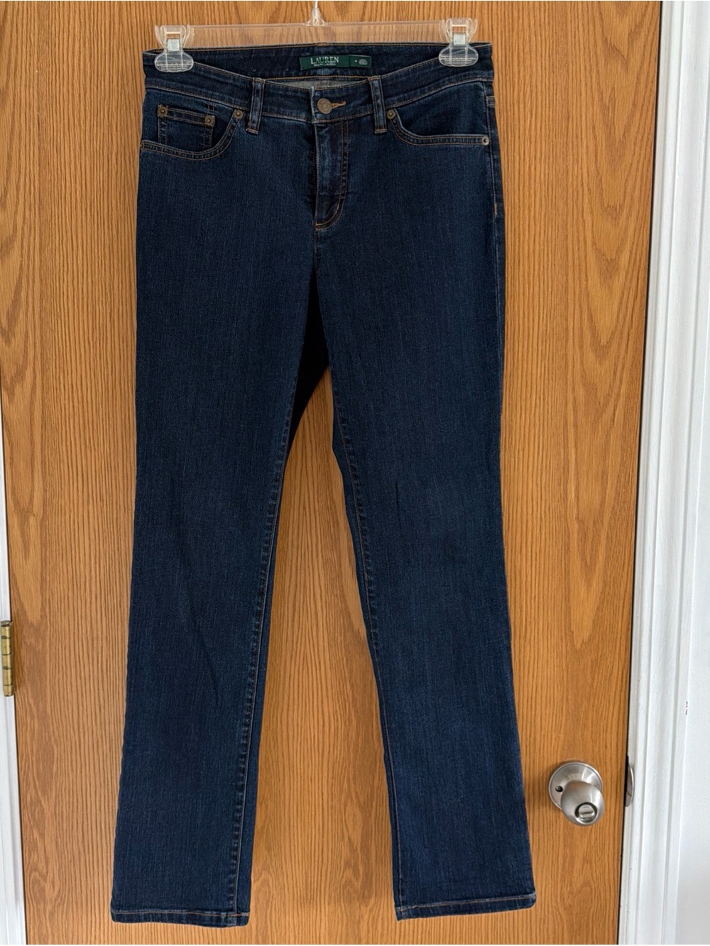 Lauren Ralph Lauren Jeans Womens 4 Modern Straight Curvy Dark Wash Stretch Denim